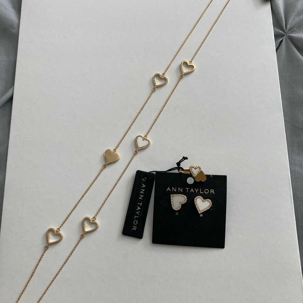 Ann Taylor jewelry set!  Ring size 7($35), earrings($35), 16” necklace($50)